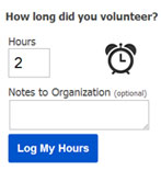 Volunteers submit their service hours