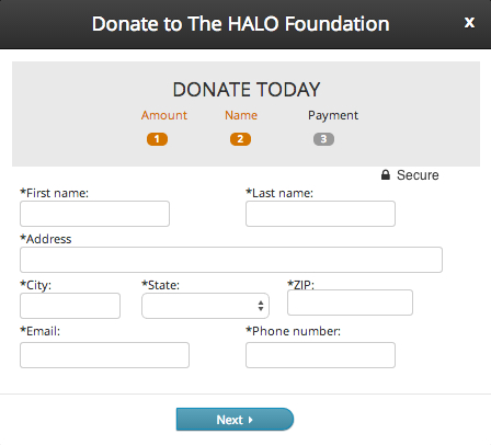 Making a donation: step 2