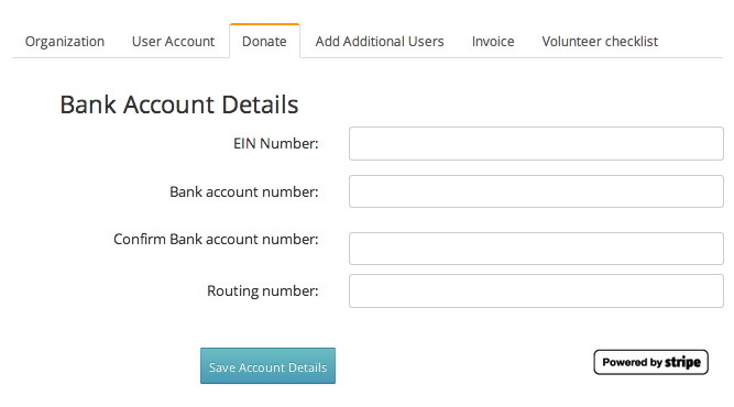 Adding your bank account to VolunteerMark
